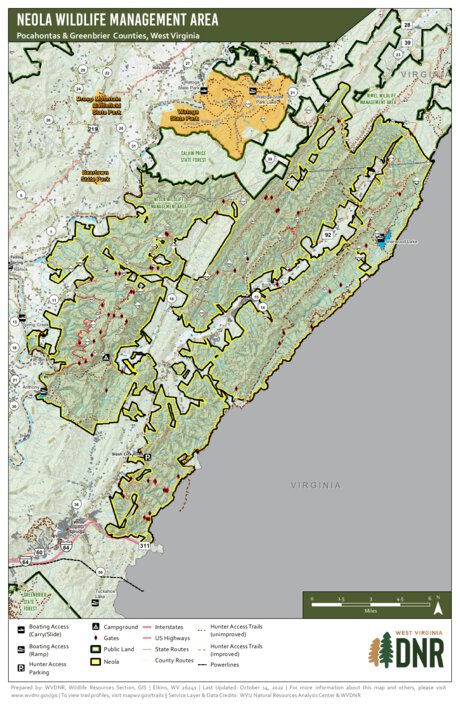 WV Division of Natural Resources Neola Wildlife Management Area digital map