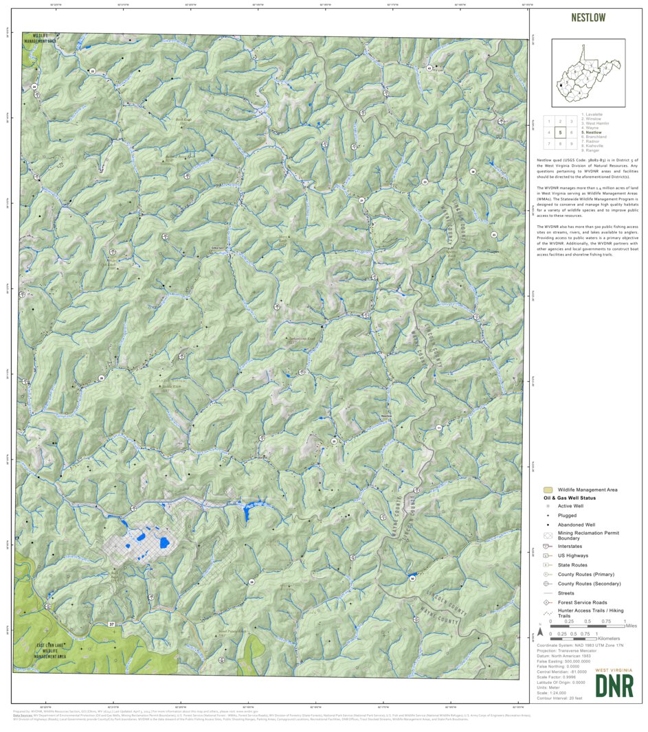 Nestlow Quad Topo - WVDNR Map by WV Division of Natural Resources ...