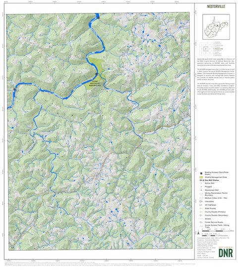 WV Division of Natural Resources Nestorville Quad Topo - WVDNR digital map