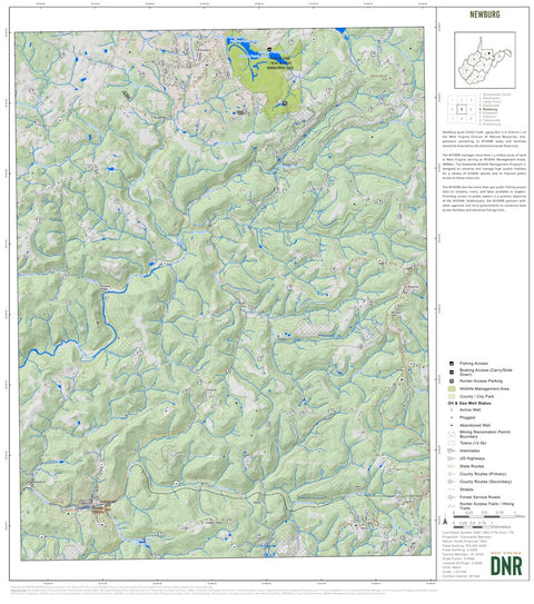 WV Division of Natural Resources Newburg Quad Topo - WVDNR digital map