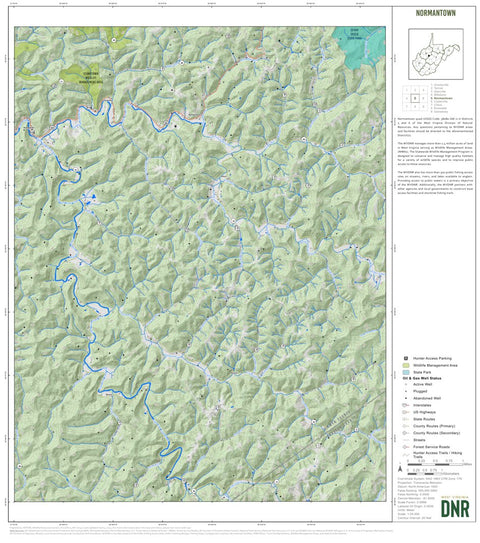 WV Division of Natural Resources Normantown Quad Topo - WVDNR digital map