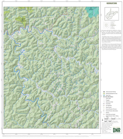 WV Division of Natural Resources Normantown Quad Topo - WVDNR digital map