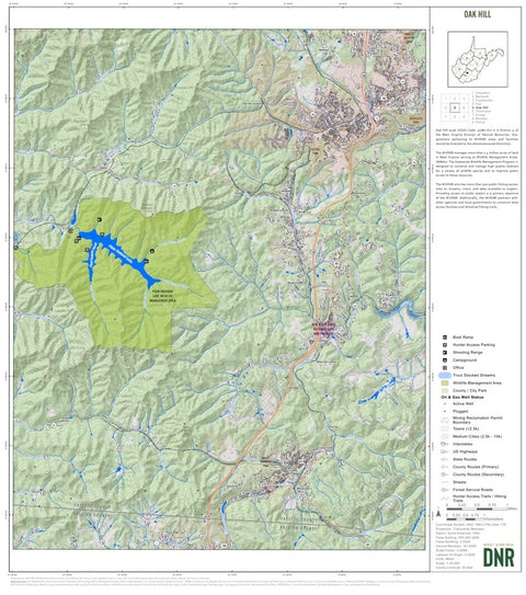 WV Division of Natural Resources Oak Hill Quad Topo - WVDNR digital map
