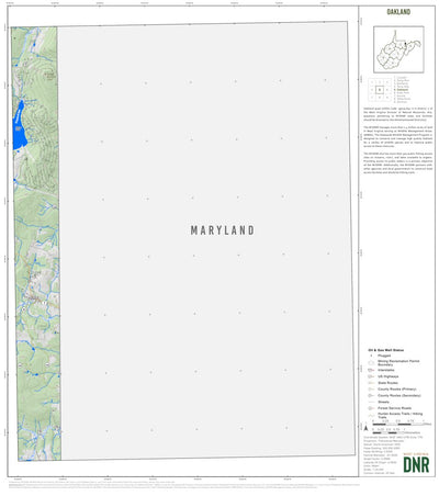 WV Division of Natural Resources Oakland Quad Topo - WVDNR digital map