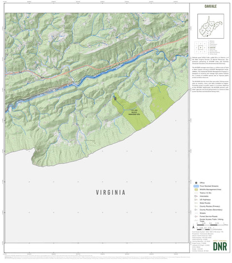WV Division of Natural Resources Oakvale Quad Topo - WVDNR digital map