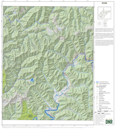 WV Division of Natural Resources Oceana Quad Topo - WVDNR digital map