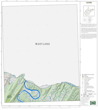 WV Division of Natural Resources Oldtown Quad Topo - WVDNR digital map