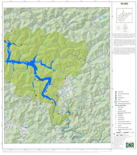 WV Division of Natural Resources Orlando Quad Topo - WVDNR digital map