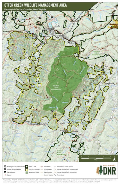 WV Division of Natural Resources Otter Creek Wildlife Management Area digital map