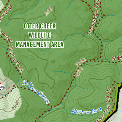 WV Division of Natural Resources Otter Creek Wildlife Management Area digital map
