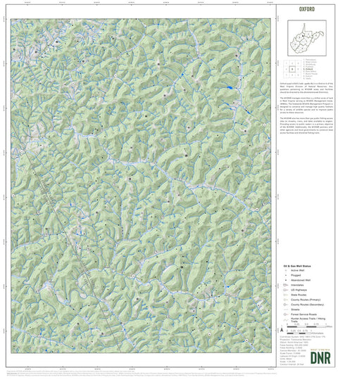 WV Division of Natural Resources Oxford Quad Topo - WVDNR digital map