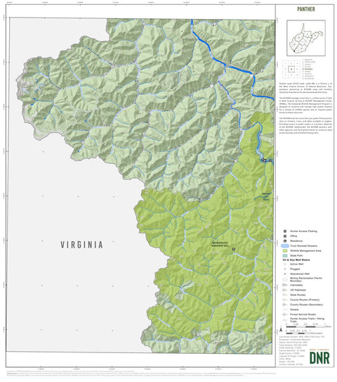 WV Division of Natural Resources Panther Quad Topo - WVDNR digital map