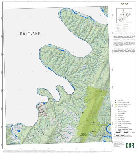 WV Division of Natural Resources Paw Paw Quad Topo - WVDNR digital map