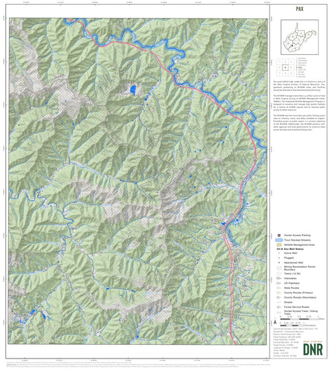 WV Division of Natural Resources Pax Quad Topo - WVDNR digital map