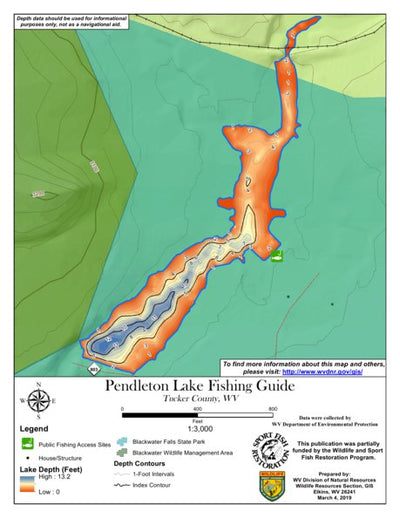 WV Division of Natural Resources Pendleton Lake Fishing Guide (Small) bundle exclusive