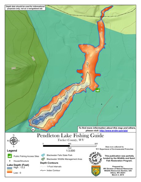 Pendleton Lake Loop WVDNR District 1 Lake Maps - Bundle Map by WV Division of Natural ...