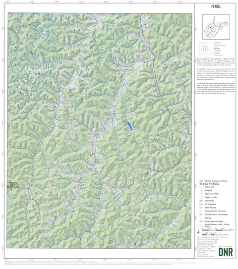 WV Division of Natural Resources Peniel Quad Topo - WVDNR digital map