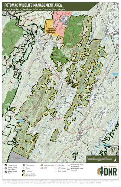 WV Division of Natural Resources Potomac Wildlife Management Area digital map