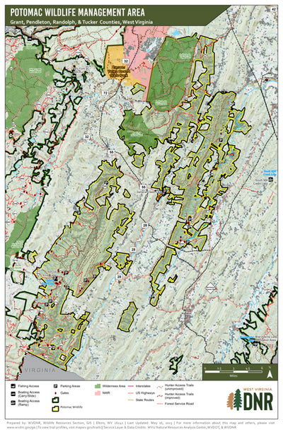 Area Manager Map Potomac Wildlife Management Area Map by WV Division of Natural ...
