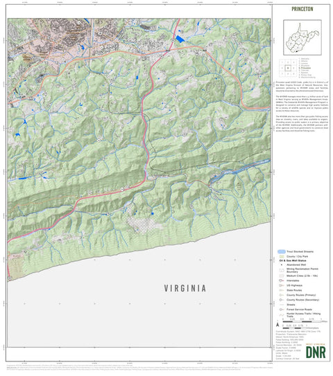 WV Division of Natural Resources Princeton Quad Topo - WVDNR digital map