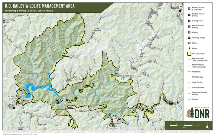 R.D. Bailey Wildlife Management Area Map by WV Division of Natural ...