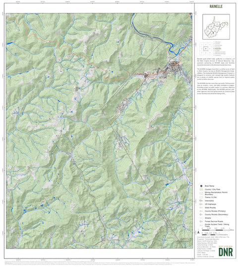 WV Division of Natural Resources Rainelle Quad Topo - WVDNR digital map