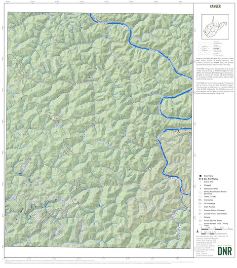 WV Division of Natural Resources Ranger Quad Topo - WVDNR digital map