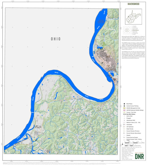 WV Division of Natural Resources Ravenswood Quad Topo - WVDNR digital map