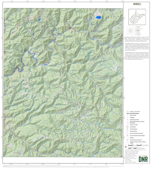 WV Division of Natural Resources Rhodell Quad Topo - WVDNR digital map