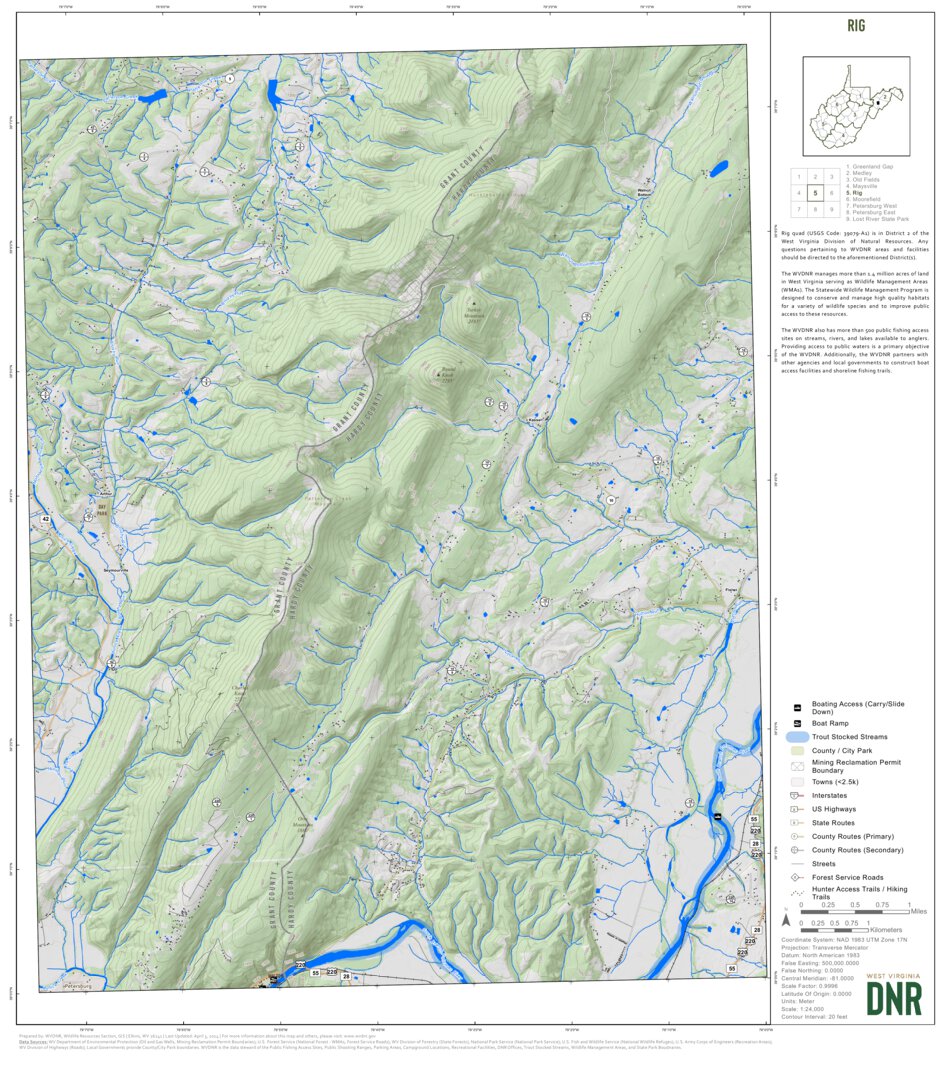 Rig Quad Topo - WVDNR Map by WV Division of Natural Resources | Avenza Maps