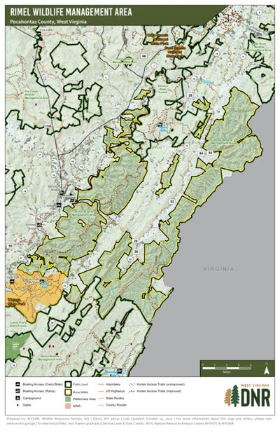 WV Division of Natural Resources Rimel Wildlife Management Area digital map