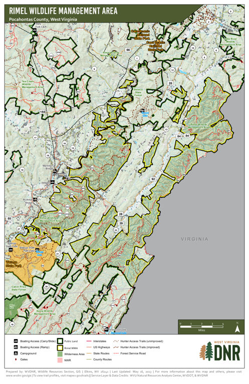 Rimel Wildlife Management Area Map by WV Division of Natural Resources ...