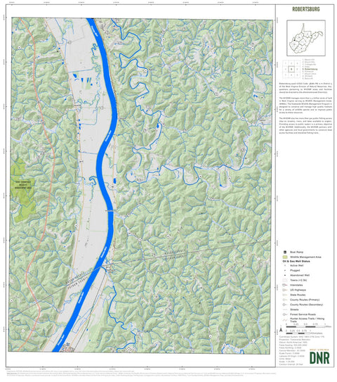 WV Division of Natural Resources Robertsburg Quad Topo - WVDNR digital map