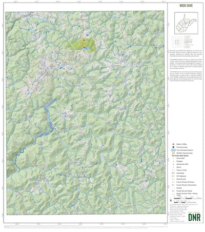 WV Division of Natural Resources Rock Cave Quad Topo - WVDNR digital map