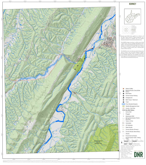 WV Division of Natural Resources Romney Quad Topo - WVDNR digital map