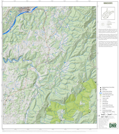 WV Division of Natural Resources Ronceverte Quad Topo - WVDNR digital map