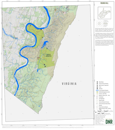 WV Division of Natural Resources Round Hill Quad Topo - WVDNR digital map