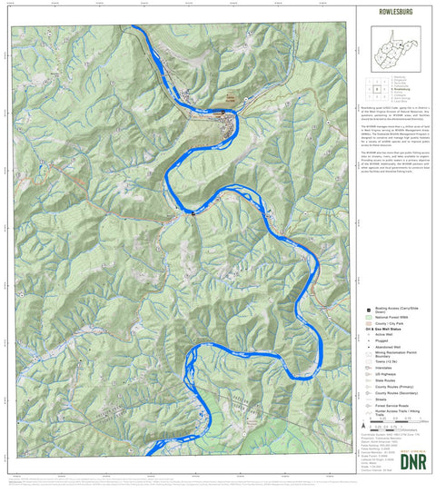 WV Division of Natural Resources Rowlesburg Quad Topo - WVDNR digital map