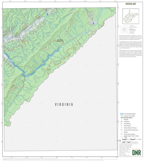 WV Division of Natural Resources Rucker Gap Quad Topo - WVDNR digital map