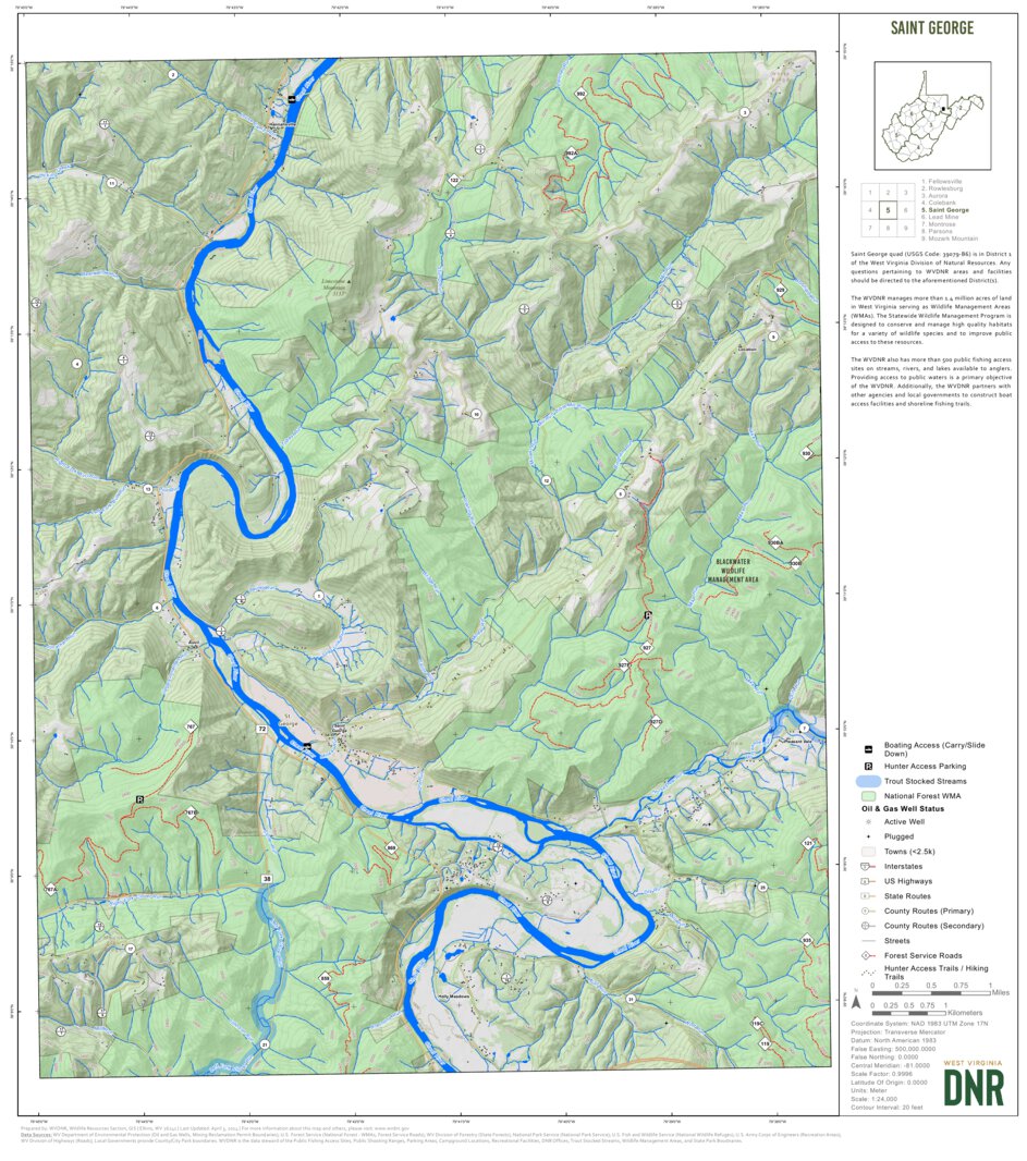 Saint George Quad Topo - WVDNR Map by WV Division of Natural Resources ...