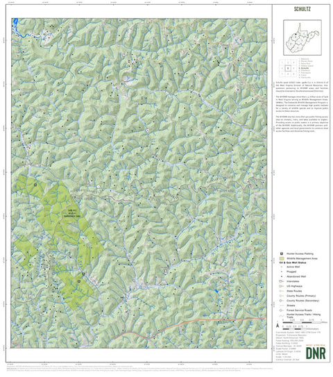WV Division of Natural Resources Schultz Quad Topo - WVDNR digital map