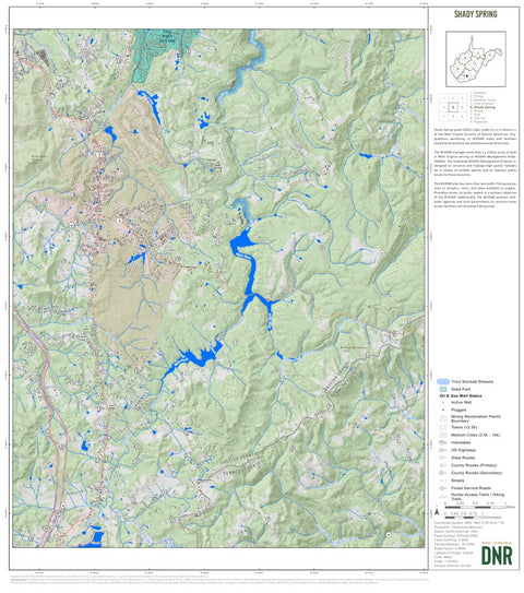 WV Division of Natural Resources Shady Spring Quad Topo - WVDNR digital map