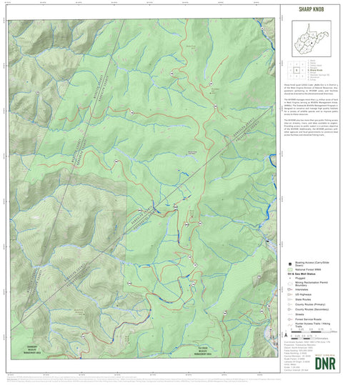 WV Division of Natural Resources Sharp Knob Quad Topo - WVDNR digital map