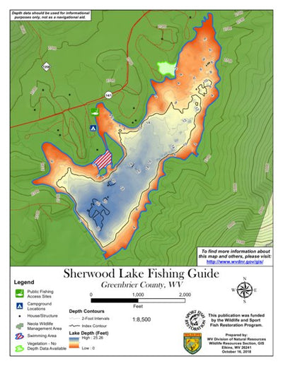 WV Division of Natural Resources Sherwood Lake Fishing Guide (Small) bundle exclusive