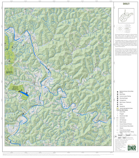 WV Division of Natural Resources Shirley Quad Topo - WVDNR digital map
