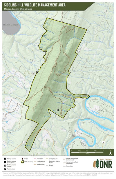 WV Division of Natural Resources Sideling Hill Wildlife Management Area digital map