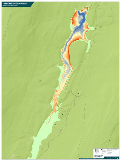 WV Division of Natural Resources Sleepy Creek Lake Fishing Guide (Large) digital map