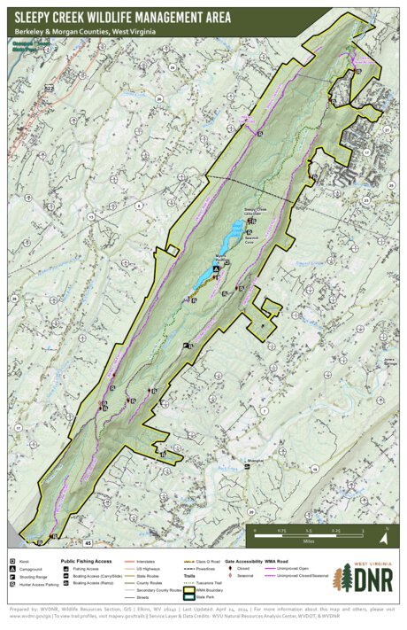 WV Division of Natural Resources Sleepy Creek Wildlife Management Area digital map