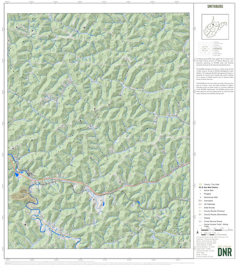 WV Division of Natural Resources Smithburg Quad Topo - WVDNR digital map
