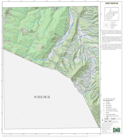 WV Division of Natural Resources Snowy Mountain Quad Topo - WVDNR digital map